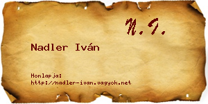 Nadler Iván névjegykártya